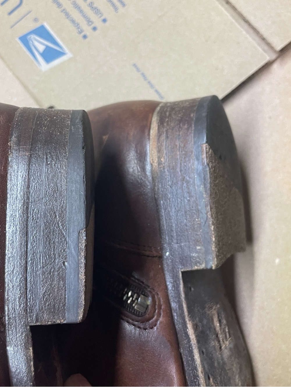 Frye Melissa Short Lace Up Side Zip Combat Engineer ankle boot Brown Leather 10 - Picture 13 of 15